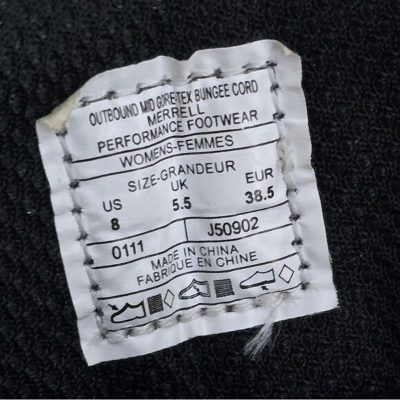 Merrell Outbound Womens Hiking Boots Size 8 Mid Gore-Tex Bungee - Picture 11 of 11